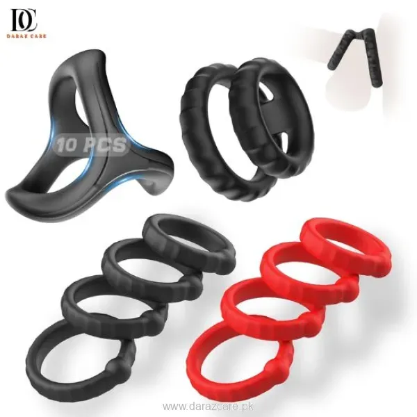 10 PCS Men Cock Rings Penis Sleeve