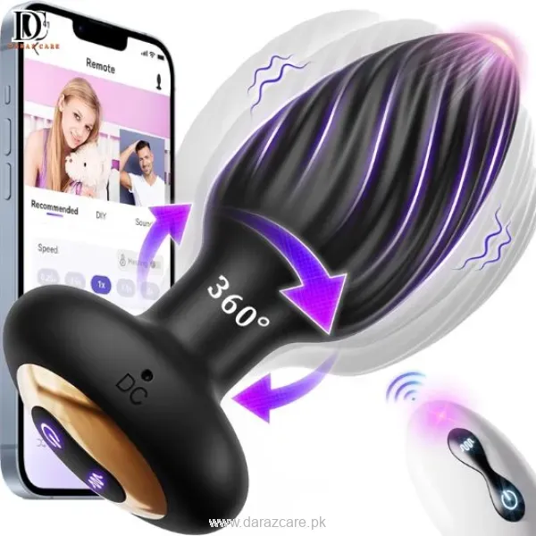 360° Rotation Adult Remote Control Butt Plug