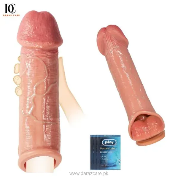 8.5'' Silicone Penis Sleeve with Glans & Ring