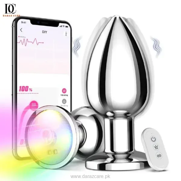 App-Controlled Vibrating Anal Plug Pure Silver