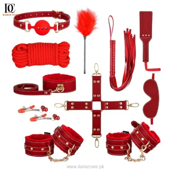 BDSM Bondage Kit - 11PCS Restraint Set | Red
