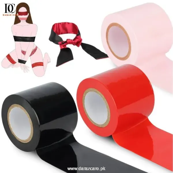 BDSM Bondage Tape Set – 3 Rolls with Blindfold