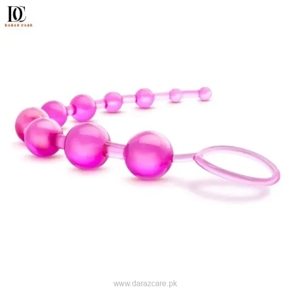 Eden Clear Pink Anal Beads - 12