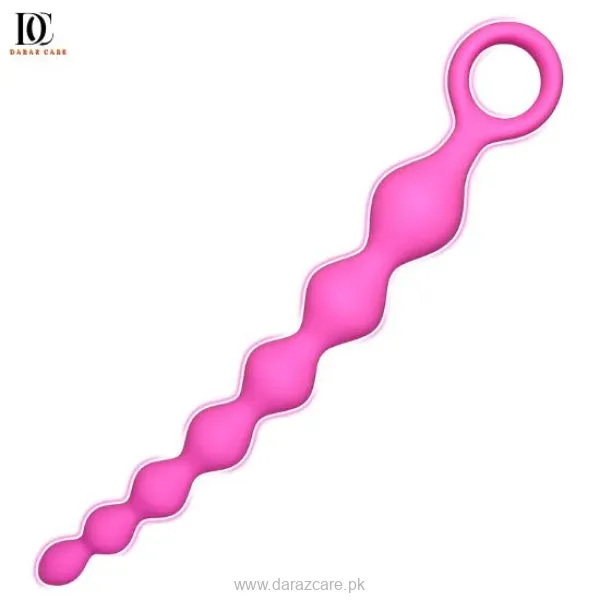 Pink Silicone Anal Beads with Pull Ring