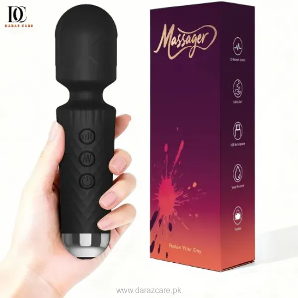 Upgraded Handheld Rose Black Mini Massager